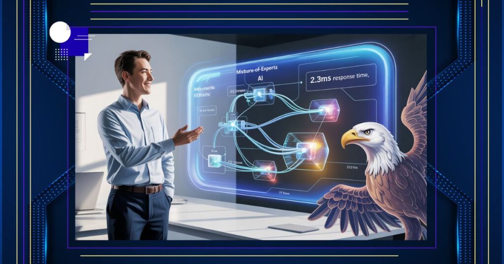 Infographic explaining Cursor Composer Mixture-of-Experts architecture