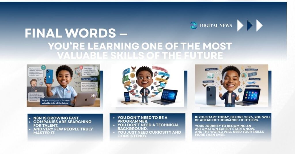 n8n Expert Before 2026 — Ultimate Beginner-Friendly Study Guide 13 Final Words — You’re Learning One of the Most Valuable Skills of the Future