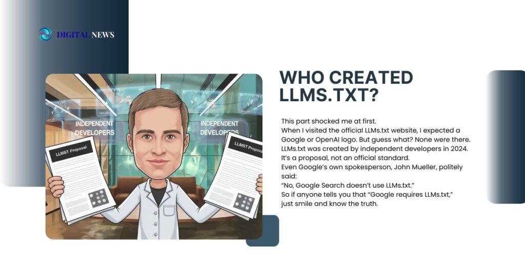 What Is LLMs.txt And Why It Matters for AI-Driven SEO 2026 5 Who Created LLMs.txt - Not Google!