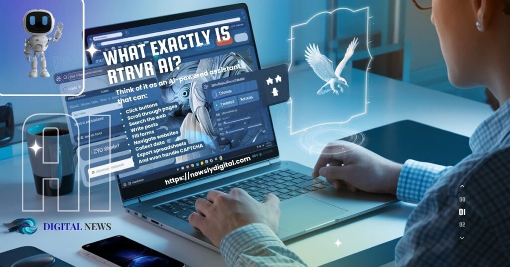 User analyzing RTRVR AI automation on a Windows 11 laptop with natural expression