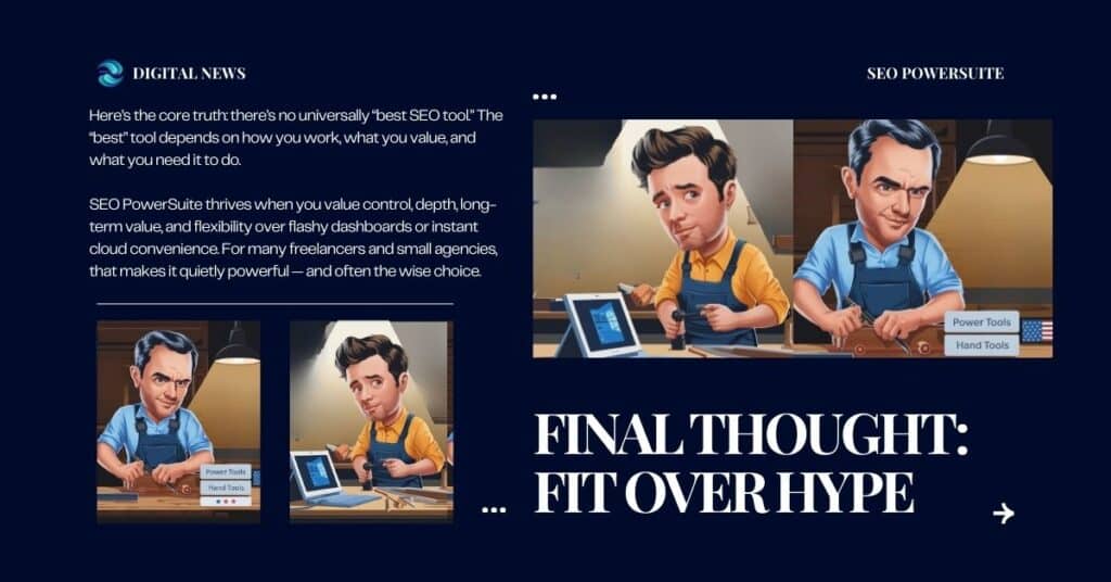 SEO Powersuite - Final Thought - Fit Over Hype